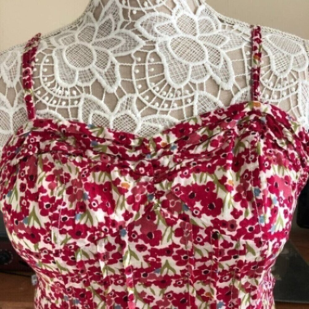 American Eagle Spaghetti Strap Floral Red Summer Dress - Picture 4 of 8